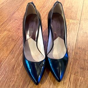 NWOT Michael Kors Black Heels with studded and zipper heel, size 9M